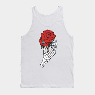 Sketelon Hand with Rose Tank Top